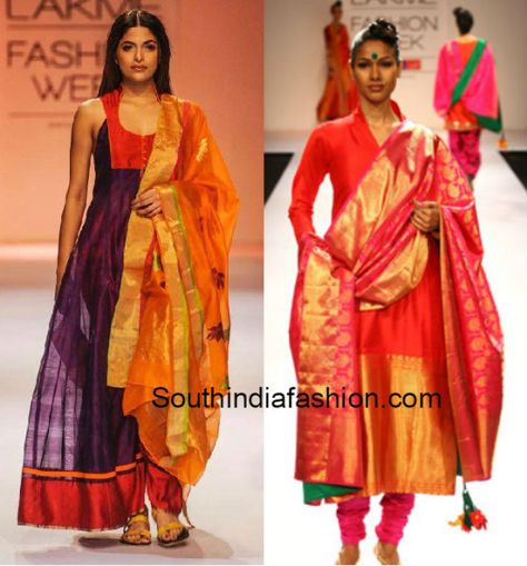 reuse old silk sarees, ideas to recycle old sarees, what to do with old silk kajeevaram sarees Sarees Ideas, Sari Dress, Indian Party Wear, Salwar Kamiz, Fashion Indian, Kurti Designs Party Wear, Saree Dress, Indian Designer Outfits, Indian Attire