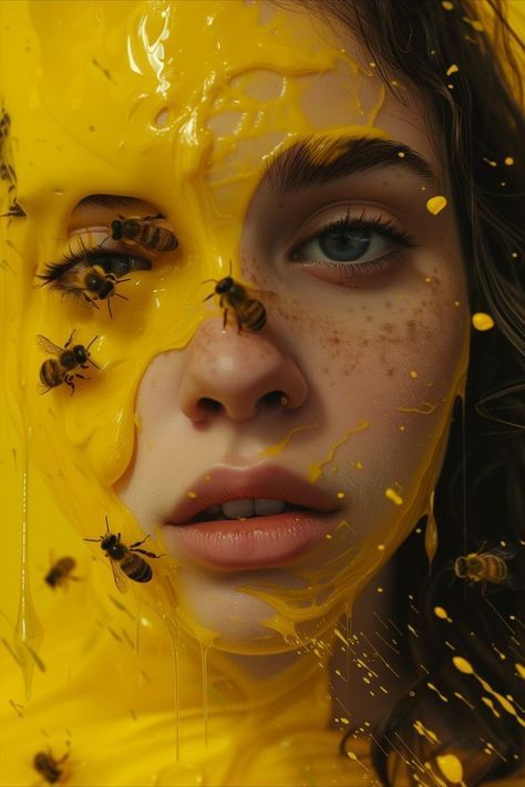 Character Painting Ideas, Bee Hive Design, Anime Pop Art, Bee Makeup, Mujeres Tattoo, Honey Art, 100k Followers, Character Artist, Military Pictures