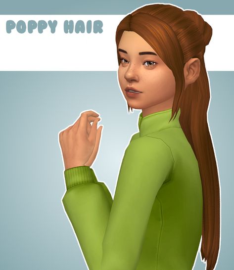 - ̗̀ Poppy Hair ̖́- | stephanine on Patreon Cc Hair, Play Sims 4, Sims 4 Mm Cc, Play Sims, Sims 4 Mm, Sims Hair, Sims4 Cc, Cc Sims, Ts4 Cc