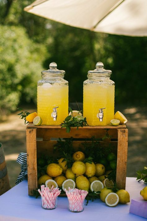 Tuscan Dinner, Tropisk Fest, Lemon Themed Party, Lemon Centerpieces, Lemon Themed Bridal Shower, Lemonade Bar, Italian Party, Lemonade Party, Lemon Decor