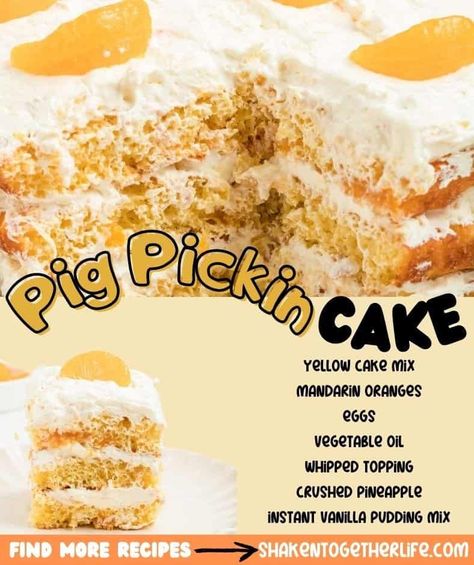 Pig Pickin Cake Recipe Pioneer Woman, Pick Lickin Cake, Pig Picking Layer Cake, Pig Pickin Cake Recipe Easy, Pig Poke Cake, Pig Picking Sheet Cake, Pig Lickin Cake, Pig Picking Cakes, Pig Lickin Good Cake Recipe Simple