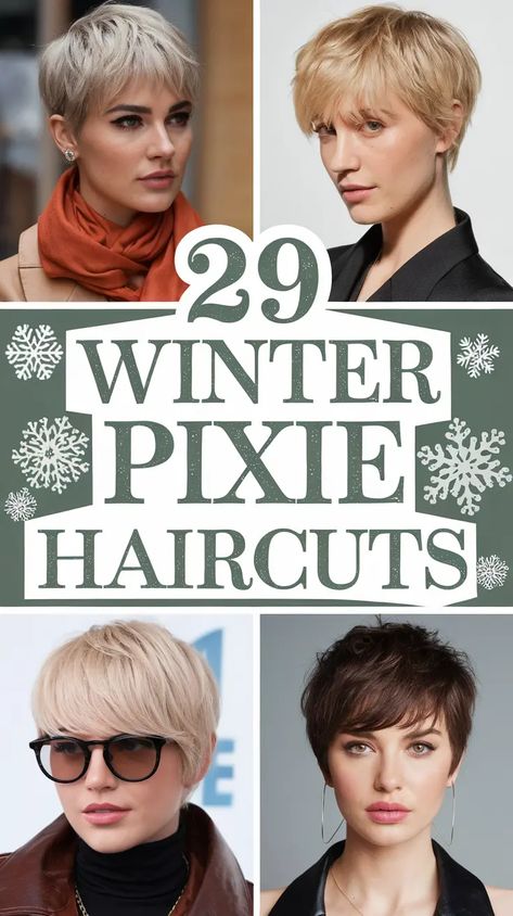 29 Stunning Winter Pixie Haircuts for 2024 - 2025: Trendy Short Hair Ideas for a Bold Look Longer Bangs, Blonde Winter, Curly Hair Mousse, Longer Pixie, Platinum Blonde Pixie, Asymmetrical Pixie Cuts, Wavy Pixie, Longer Pixie Haircut, Chic Short Hair