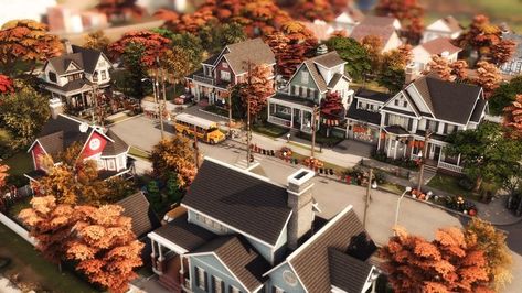 Sims 4 Houses Layout, Lotes The Sims 4, Halloween Street, The Sims 4 Lots, Sims 4 Speed Build, Sims 4 House Plans, Sims 4 House Building, Suburban House, Sims 4 House Design