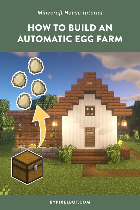 Egg Farm Minecraft, Chicken Coop Ideas Minecraft, Chicken Coop Minecraft Ideas, Chicken House Minecraft, Chicken Coop Minecraft, Minecraft Automatic Farm, Building Blueprints, Minecraft Building Blueprints, Cute Chicken Coops