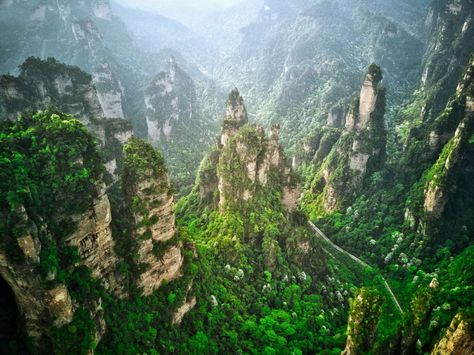 Zhangjiajie National Forest Park - Nikada/Getty Zhangjiajie National Forest Park, Fly Geyser, Zhangjiajie, Armchair Travel, Tunnel Of Love, Plitvice Lakes National Park, Plitvice Lakes, Night Forest, Mysterious Places