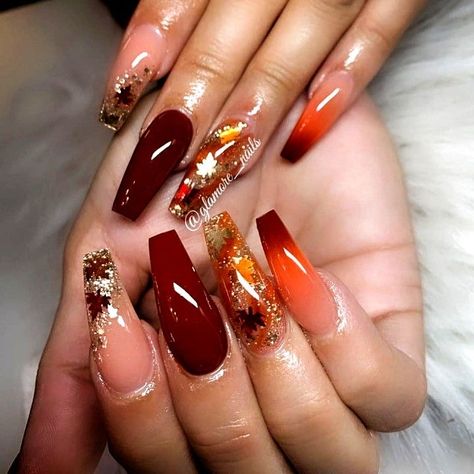 Coffin Orange Nails, Orange Nails Acrylic, Best Christmas Nails, Nail Art Designs 2023, Nails Orange, Unghie Nail Art, Summer Orange, Fall Gel Nails, Stylish Nails Designs