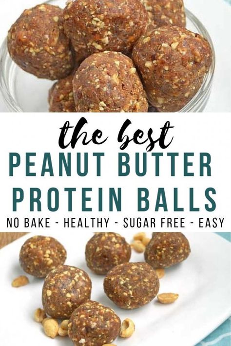 These tasty no bake peanut butter balls are a delicious and healthy snack. So simple to make too! Store in the fridge or freezer for a quick, healthy snack! Healhty Snacks, No Bake Peanut Butter Balls, Healthy Peanut Butter Balls, Peanut Butter Protein Balls, Protein Balls Healthy, Grain Free Cookies, Peanut Butter Energy Bites, Peanut Butter Bites, Cherry Smoothie