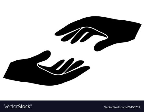 Open Hands Illustration, Hand Illustration Vector, Hand Silhouette Art, Logo With Hands, Helping Hand Illustration, Helping Illustration, Hand Icon Logo, Holding Hands Logo, Helping Hands Logo