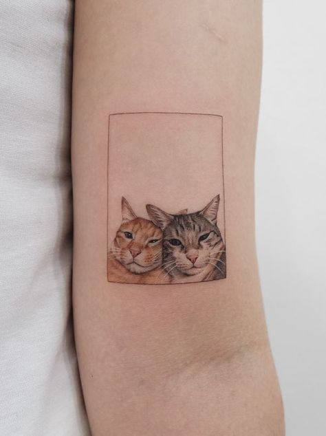 Minimal Cat Tattoo, Cat Portrait Tattoos, Kitty Tattoos, See Tattoo, Cute Cat Tattoo, Tattoo Mini, Cat Tattoo Small, Inspiration Tattoos, Cat Tattoos