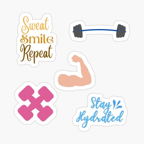 Fitness Stickers Free Printable, Workout Stickers Printable, Gym Journal, Sports Printables, Workout Stickers, Bullet Stickers, Gym Stickers, Sticker Board, Notes Stickers