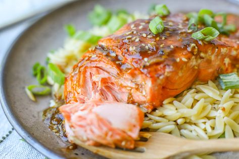 Pan Seared Teriyaki Salmon Salmon Teriyaki Recipe, Salmon Recipes Pan Seared, Inflammatory Recipes, Teriyaki Salmon, Homemade Teriyaki Sauce, Fish And Chicken, Pan Seared Salmon, One Fish Two Fish, Seared Salmon