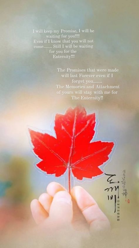 Goblin Maple Leaf, Kdrama Cover, Krishna Message, Goblin Kdrama Quotes, Goblin Aesthetic, Goblin The Lonely And Great God, Goblin Korean Drama, Goblin Kdrama, Quotes Drama Korea