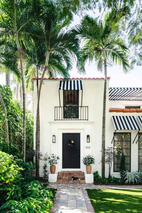 A bright and airy Mediterranean home gets transformed in Coral Gables Modern Spanish Home, Spanish Home, Mediterranean Style Home, Front Walkway, Spanish Style Homes, Mediterranean Home, Spanish House, Gorgeous Kitchens, Soho House