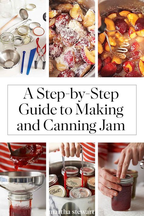 How to Make and Can Jam | Canning is a technique that can intimidate even the experienced cook. Here, we show you basic canning techniques, using a plum jam recipe. However, the same methods can be used for preserving many other fruits and some vegetables. After you’ve mastered the basics, you can move on to more elaborate recipes.  #canning #preserving #marthastewart How To Can Jam, Fufilling Food, Basic Jam Recipe, Plum Jam Recipe, Canning And Preserving, Jam Canning, Canning Jam Recipes, Plum Jam Recipes, Making Jam