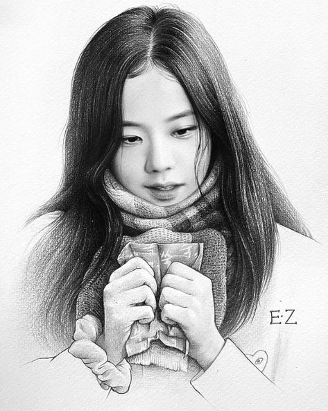 Blackpink Drawing, Traditional Portrait, Meaningful Paintings, Blackpink Fanart, Pink Drawing, Drawing Ideas List, Pencil Sketch Images, Portraiture Drawing, Beauty Art Drawings