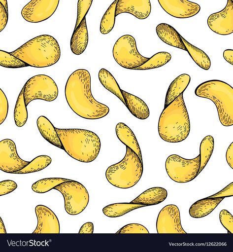 Computer Wallpaper Hd, Chips Brands, Food Patterns, Food Graphic Design, Background Drawing, Food Backgrounds, Hand Drawn Vector, Food Drawing, Abstract Nature