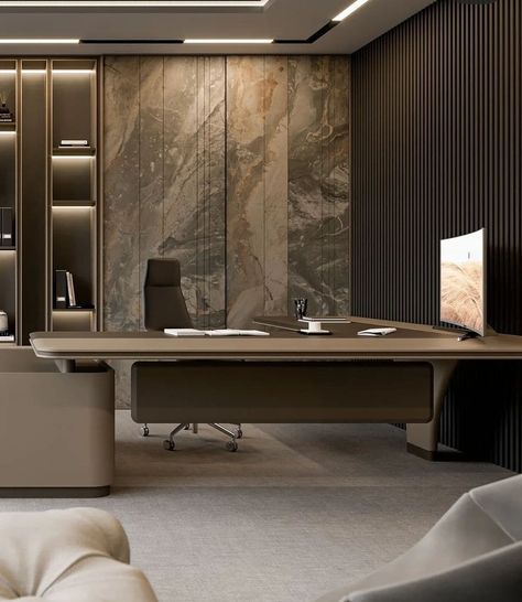 Executive Office Design Interior, Office Interior Design Luxury, Luxury Office Interior, Modern Home Office Design, Office Cabin Design, Bedroom Concept, Executive Office Design, Small Office Design Interior, Luxury Office Furniture