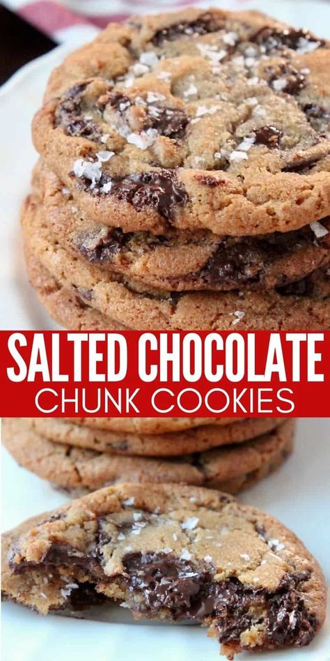 Sea Salt Chocolate Chunk Cookies, Salted Chocolate Chunk Cookies, Candies Recipes, Salty Cookies, Salted Chocolate Chip Cookies, The Best Cookies, Best Cookies Ever, Best Cookies, Cutout Sugar Cookies