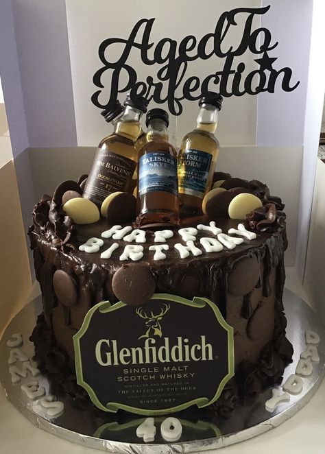 Glenfiddich Cake, 40 Birthday, Birthday Cakes For Men, Bday Cake, Cakes For Men, Scotch Whisky, Single Malt, 40th Birthday, Birthday Cakes