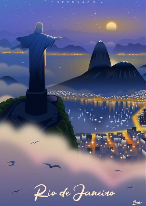 British Vs American Words, South American Decor, Brazil Art, Rio Brazil, Christ The Redeemer, Cover Art Design, Anime Artwork Wallpaper, Travel Illustration, Ap Art