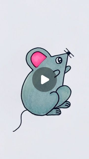 Creative Drawing for kids on Instagram: "How to draw a mouse #reels #draw #drawing #art" Draw A Mouse Easy, Animals To Draw Step By Step, Small Mouse Drawing, Small And Easy Drawings, Quick And Easy Drawing Ideas, How To Draw Mouse, How To Draw A Animal, Cute Mice Drawings, How To Draw A Mouse