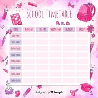 Classroom elements with school timetable Vector | Free Download School Timetable Template Aesthetic, Time Table For Studying Template, Timetable Template Aesthetic, Timetable Ideas Aesthetic, School Timetable Template, Timetable Design, Study Time Table, Timetable Template, Table Planner