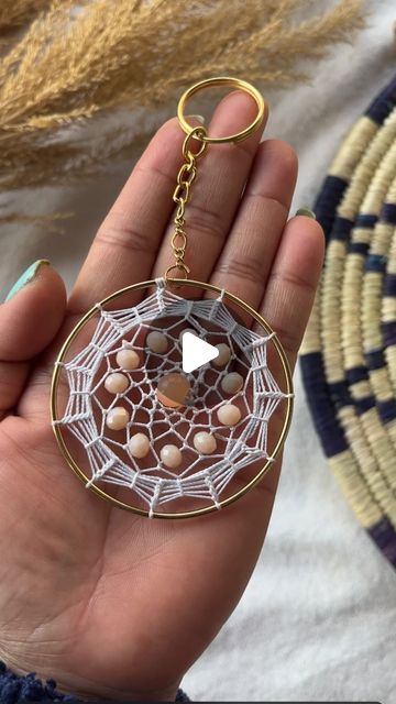 Christmas Dreamcatcher, How To Make A Mini Dream Catcher, Crochet Dream Catcher Keychain, Mini Macrame Dream Catchers, 3d Dreamcatcher Tutorial, Crochet Keychain Dreamcatcher, Dreamcatcher Keychain, Dream Catcher Keychain, Dream Catcher Tutorial