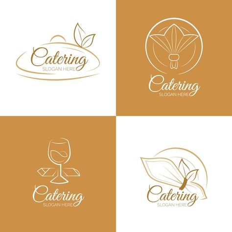 Set of linear flat catering logos | Free Vector #Freepik #freevector #restaurant-logo #flat-logo #business-logo #brand-logo Catering Business Logo, Catering Branding, Catering Logo, Catering Design, Logo Desing, Woman Suit, Flat Logo, Restaurant Logo, Logo Restaurant