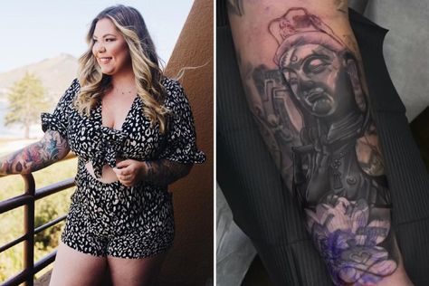 Kail Lowry, Kailyn Lowry, Tattoo Coverup, Her Tattoo, Kiss Emoji, Teen Mom 2, Plus Size Inspiration, Lotus Flower Design, Four Kids