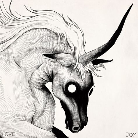 evanlovejoy: “A unicorn to welcome in a magical Monday tomorrow 🦄🦄🦄🦄🦄🦄🦄🦄🦄 requested by @themutehalfelf ” Scary Unicorn, Creepy Unicorn, Creepy Animals, Scary Drawings, Horror Drawing, Unicorn Drawing, Creepy Drawings, Unicorn Art, Creature Drawings