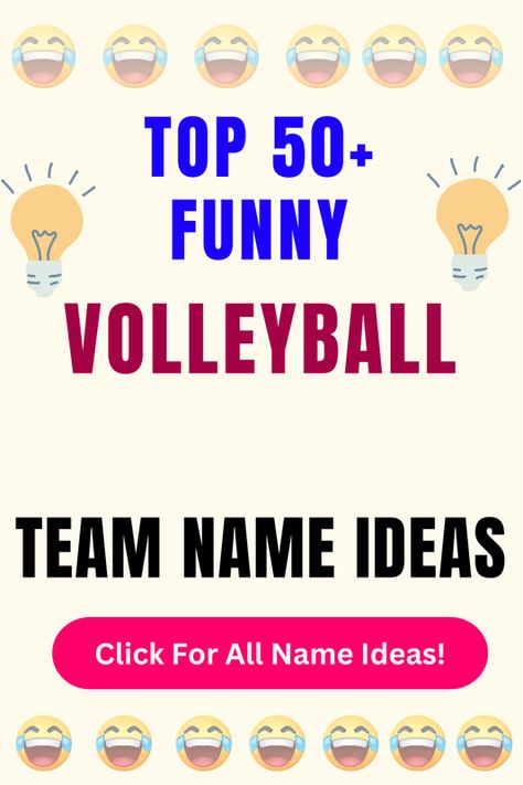 Check Out The Top 50+ Funny Volleyball Team Name Ideas. Click For All 200+ Volleyball Team Name Ideas! Funny Volleyball Team Names, Volleyball Team Names Ideas, Team Names Ideas, Volleyball Team Names, Derby Names, Kids Volleyball, Funny Volleyball, Indoor Volleyball, Team Theme