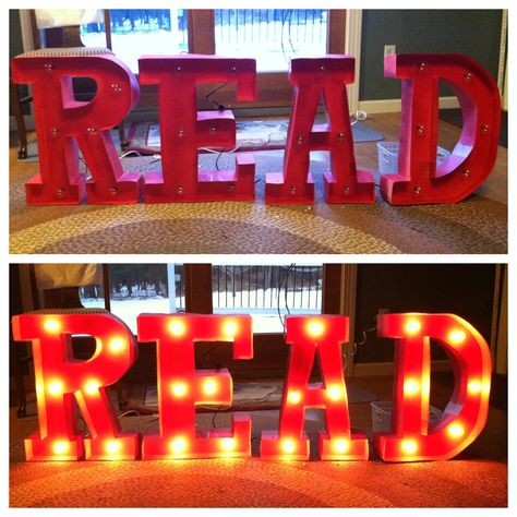 read marquee sign Teen Library Space, Library Diy, Creative Library, Creative Ministry, Library Signage, Library Space, Teen Library, Library Display Ideas, Read Letters