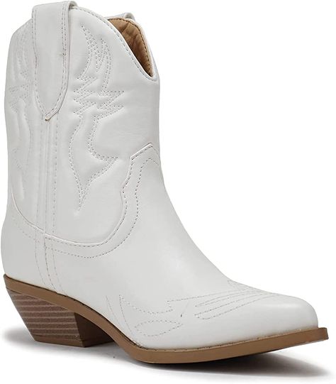 Ankle Boots Pointed Toe, Short Booties, White Booties, Cowgirl Cowboy, Cowboy Western, Ankle Bootie, Bootie, Cowboy, Ankle Boots