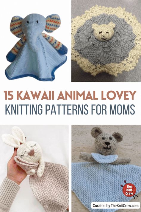 I made a list of animal lovey knitting patterns that you can make for your next knitting project. Perfect for gifting to babies on special occasions like birthdays and baby showers. Check out the entire collection of knit patterns and save your favorite for later. Knit patterns curated by TheKnitCrew. Simple Knit Animals, Knitted Lovey Pattern Free, Knitted Baby Gifts Free Pattern, Knitted Stuffed Animals Patterns Free, Knitted Lovey, Knit Toys Free Pattern Stuffed Animals, Animal Security Blanket, Playful Penguins, Knitted Stuffed Animals