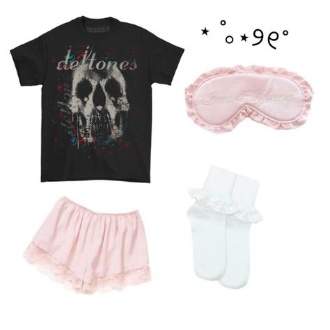 Cute Sleep Outfits, Pink Deftones, Coquette Pyjamas, Coquette Hoodie Outfit, Deftones Outfit, Coquette Fitted Sleepwear, Couqutte Pajamas, Fitted Coquette Sleepwear, Pink Coquette Sleepwear