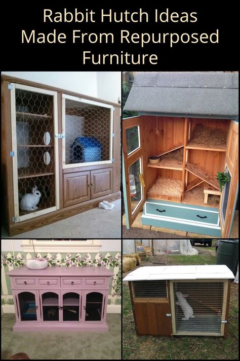 Here’s an interesting DIY project for pet rabbit owners. Why not build a rabbit hutch using repurposed furniture? We're sure you'll find inspiration in the clever DIY rabbit hutches in this article! Diy Rabbit Outdoor Enclosure, Rabbit Condo Indoor, Free Rabbit Hutch Plans, Rabbit Furniture Diy, Rabbit Hutches Diy, Diy Small Animal Cage, Bunny Furniture Diy, Outdoor Pet Rabbit, Rabbit Homes Indoor Diy