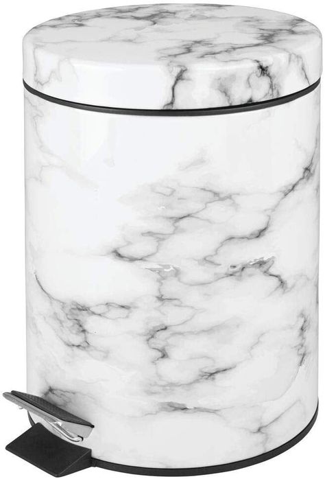 Chic Bedroom Decor on Amazon Under $250 | POPSUGAR Home Bathroom Powder Room, Garbage Containers, Chic Bedroom Decor, Kitchen Craft, Marble Decor, Bathroom Hardware Set, Teen Room Decor, Teen Bedroom Decor