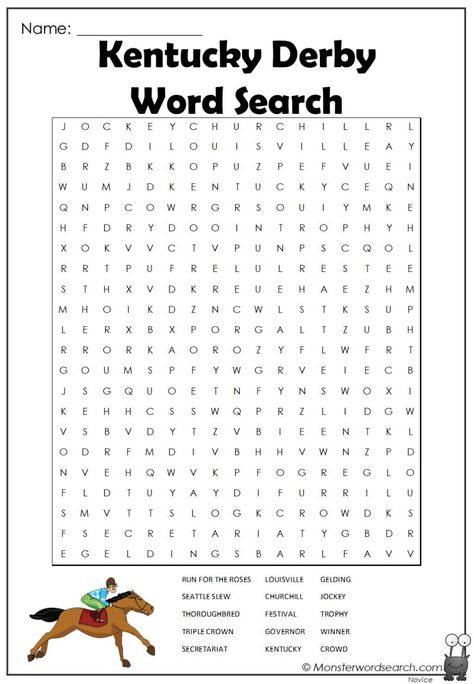 awesome Kentucky Derby Word Search Kentucky Derby Activities For Seniors, Kentucky Derby Kids Activities, Kentucky Derby Games For Kids, Kentucky Derby Activities For Kids, Kentucky Derby Activities, Kentucky Derby Party Attire, Kentucky Derby Games, Kentucky Derby Party Games, Kentucky Derby Theme