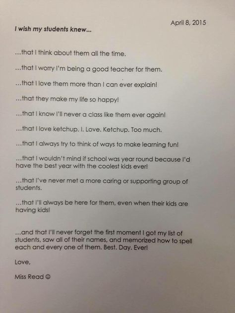 I wish my students knew.... End Of School Year, Teaching Middle School, End Of School, Student Teaching, Behavior Management, Teaching Classroom, First Week, Teaching Tips, That's Love