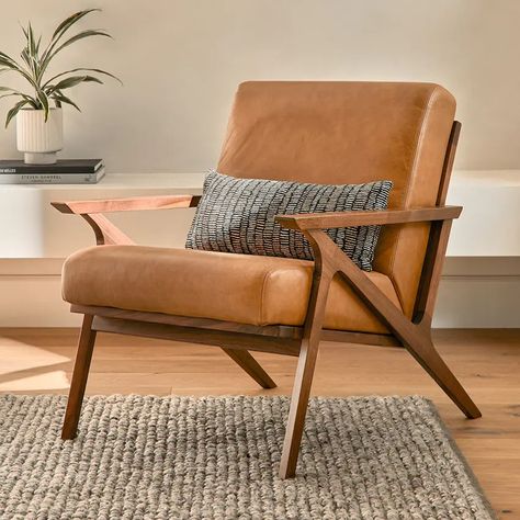 Mid Century Modern Leather Chair, Office Lounge Area, Entry Room, Brown Leather Armchair, Mid Century Modern Lounge, Cabin Retreat, Mid Century Modern Lounge Chairs, Scandinavian Armchair, Article Furniture