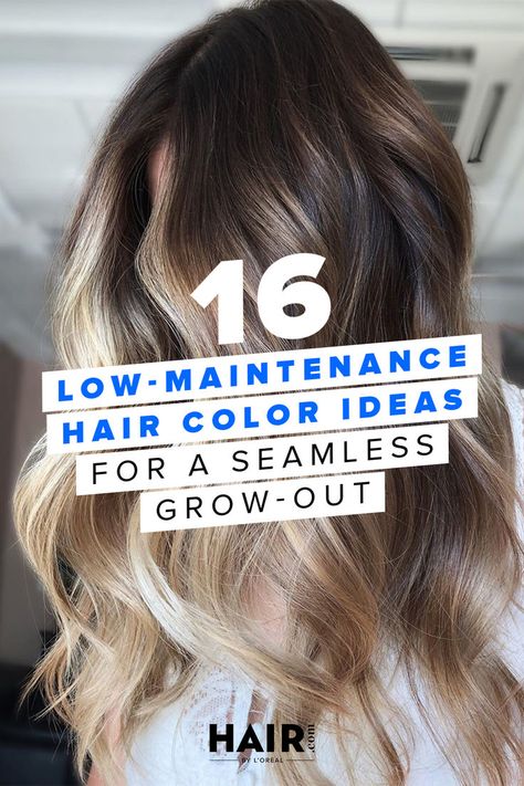 These low-maintenance hair color ideas can help you extend your time between salon appointments and avoid harsh lines of regrowth. Low Maintenance Color Hair, Hair Color Ideas That Grow Out Well, Mid Hair Color Ideas, Trendy Hair 2024 Color, Low Upkeep Hair Color, Hair Color Ideas For Pregnant Women, Hair Color For Medium Tan Skin Tone, Different Hair Color Techniques, Blonde Hair Ideas With Dark Roots