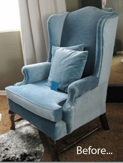 Before &amp After: Painted Upholstery Chair Makeover — Hyphen Interiors Wood Chair Makeover, Painted Upholstery, Painting Upholstered Furniture, Queen Anne Chair, Upholstery Chair, Paint Upholstery, Upholstery Armchair, Living Room Upholstery, Painted Chair