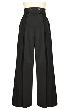 Chic Star Plus Size Black High Waist Trousers Vintage Wide Leg Pants, Rock Dress, Outfit Vintage, Moda Paris, Vintage Trousers, 40s Fashion, Black High Waist, 1940s Fashion, Professional Fashion