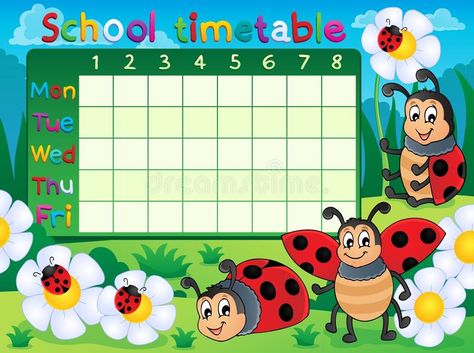 School timetable topic image 5 stock illustration School Welcome Bulletin Boards, Timetable Design, Timetable Ideas, Kids Bulletin Boards, Chart School, Birthday Board Classroom, Class Timetable, Classroom Essentials, Chart Paper