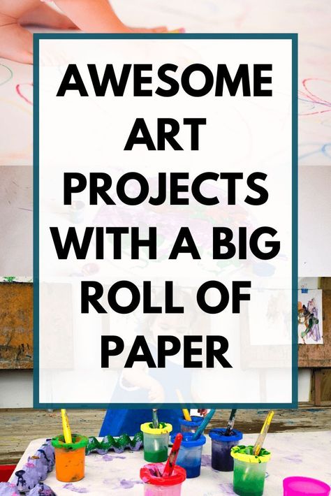 My top recommended supply for your art cabinet is a big roll of paper, sometimes referred to as "butcher paper" or "kraft paper." Your kids can make some truly awesome art projects with a big Kids Painting Activities, Easy Art Activities, Paper Activities, Easy Art Ideas, Toddler Drawing, Art Cabinet, Rolled Paper Art, Art Activities For Toddlers, Paper Art Projects