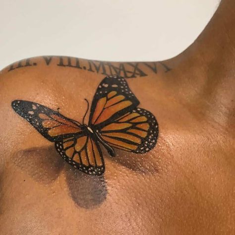 Top 73 Best 3D Butterfly Tattoos Ideas - [2021 Inspiration Guide] 3d Butterfly Tattoo, 16 Tattoo, Black Girls With Tattoos, Geometric Tattoos, Inspiration Tattoos, Neck Tattoos, Dope Tattoos For Women, Butterfly Tattoos, Stylist Tattoos