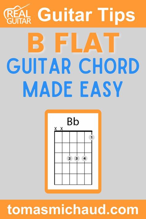 B FLAT GUITAR CHORD MADE EASY Beginning Guitar, Acoustic Guitar Chords, Beginner Guitar, Guitar Fretboard, Guitar Players, Guitar Tips, Guitar For Beginners, Learn Guitar, Guitar Chords