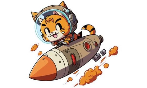 Tiger Riding a Rocket Vector Rocket Illustration, Rocket Ship Illustration, Space Rocket Illustration, Rocket Space Illustration, Rocket Launch Illustration, Rocket