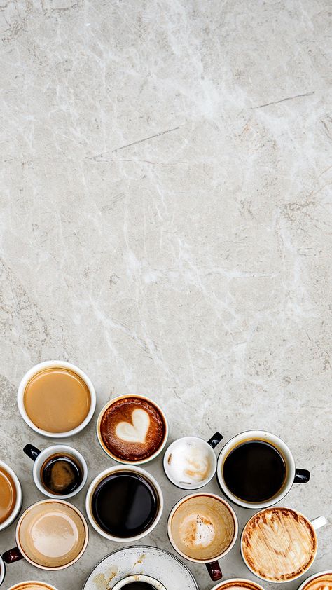 Assorted coffee cups on a marble textured background | free image by rawpixel.com / nook Coffee House Aesthetic Wallpaper, Coffe Backgrounds Aesthetic Plain, Cofee Astethic Wallpaper, Coffee Asthetics Wallpaper, Coffee Background Wallpapers, Coffe Wallpapers, Coffee Mug Wallpaper, Coffee Background Aesthetic, Coffee Beige Aesthetic