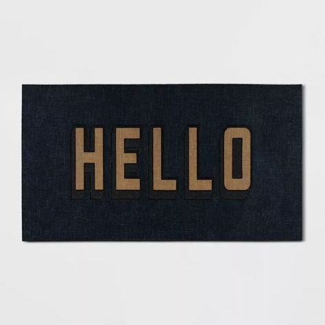 1'7.5"x3'11" 'Hello' Doormat Black/Tan - Threshold™ | Target Circus Toy, Hello Doormat, Decor Color Palette, Blue Backdrop, Blue Backdrops, Coir Doormat, Chenille Sweater, Cozy Space, Colorful Decor